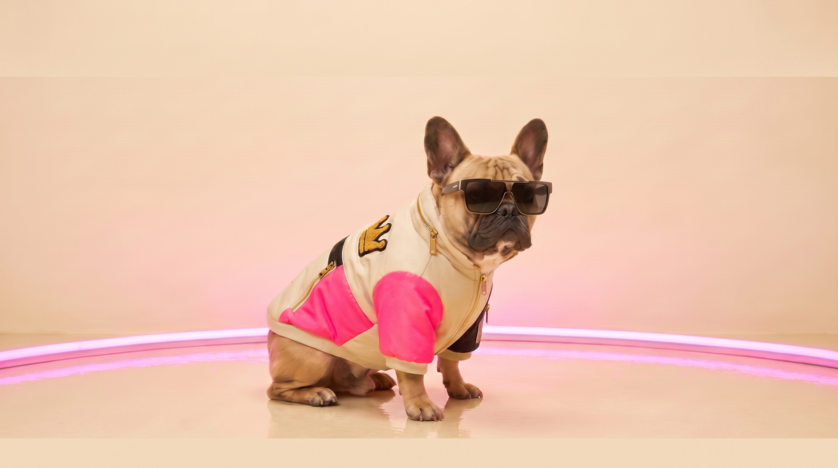Dogs wearing Cutiepaw tees and bandanas
